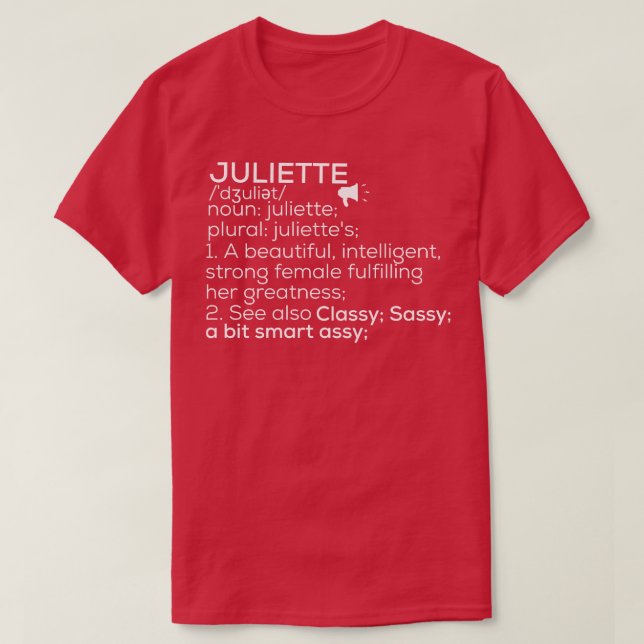 Juliette Name Juliette Definition Juliette Female  T-Shirt (Design Front)