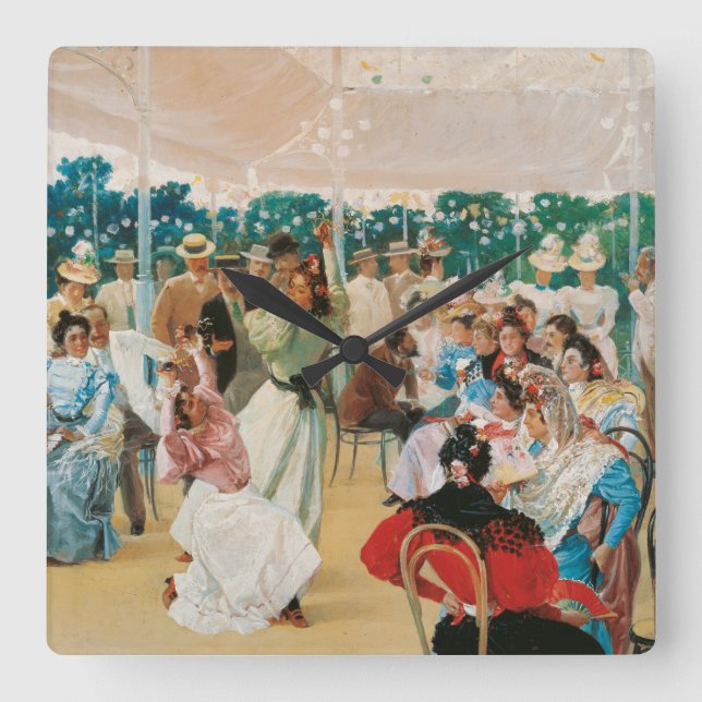 Julio Romero De Torres - The Cordoba Fair Square Wall Clock (Front)