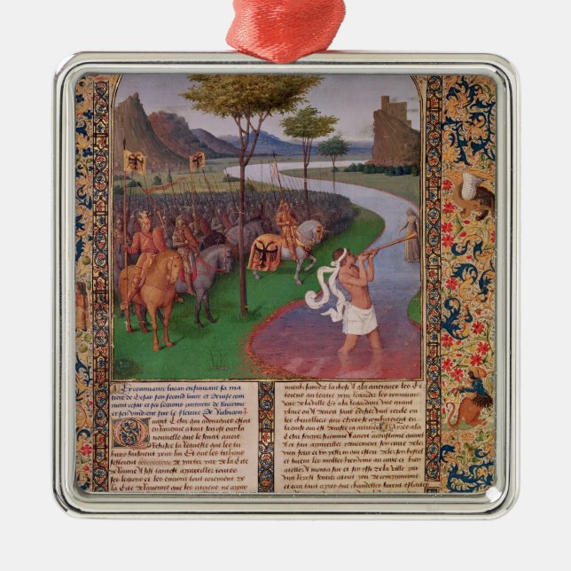 Julius Caesar  Crossing the Rubicon, c.1470 Metal Tree Decoration (Front)