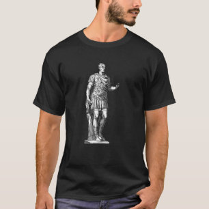 Julius Caesar Emperor Statue Line Art Roman Man T-Shirt
