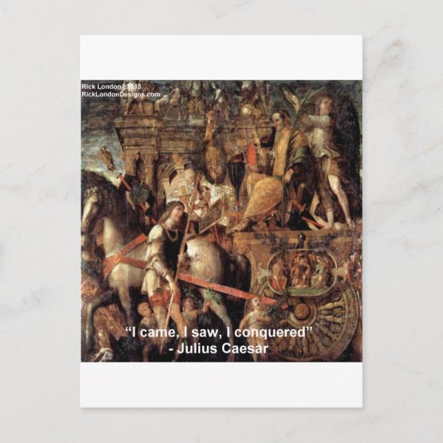 Julius Caesar "I Conquered" Quote Gifts & Tees Postcard (Front)