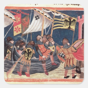 Julius Caesar landing in England Square Sticker