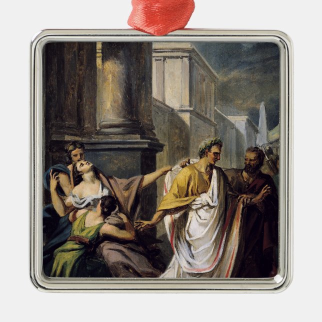 Julius Caesar  on his way to the Senate Metal Tree Decoration (Front)