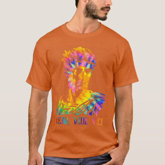 Julius Caesar Portrait Withie Dye Pattern Veni Vid T-Shirt