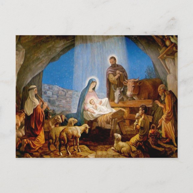 Julkort, stallet i Betlehem Postcard (Front)