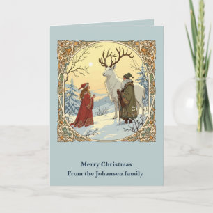 Jultomten And Tomtemor With Julbocken Yule Goat Card