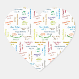 July, 11 Birthday Sticker