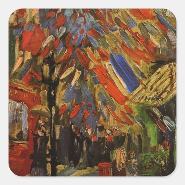 July 14th Celebration in Paris by Vincent van Gogh Square Sticker (Front)