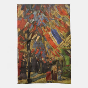 July 14th Celebration in Paris by Vincent van Gogh Tea Towel