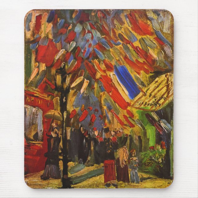 July 14th Celebration in Paris Van Gogh Fine Art Mouse Mat (Front)