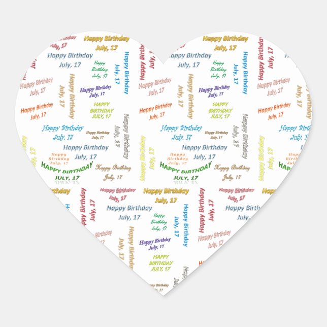 July, 17 Birthday Sticker (Front)