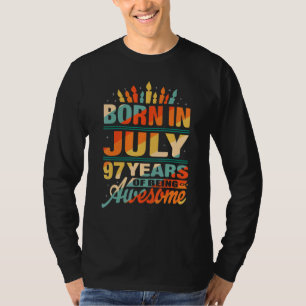 July 1925 97 Years Old 97th Birthday Candle Graph T-Shirt