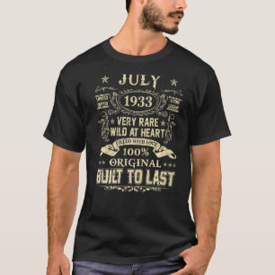 July 1933 89 Years Old 89th Birthday T-Shirt