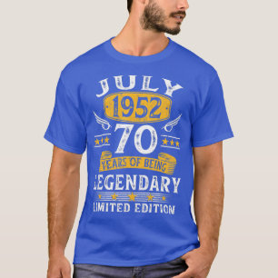 July 1952 Limited Edition 70th Birthday 70 Years O T-Shirt