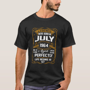 July 1964 57Th Birthday Gift 57 Year Old For Men W T-Shirt