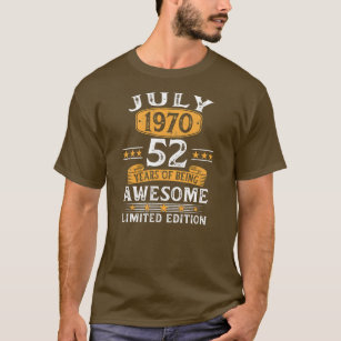 July 1970 52 Years Old Gift For Men Vintage 52th T-Shirt
