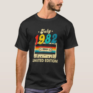 July 1982 Vintage 40Th Birthday Cassette Tape 40 Y T-Shirt