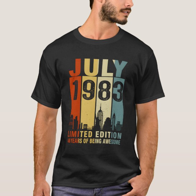 July 1983 40 Years Of Being Awesome T-Shirt (Front)