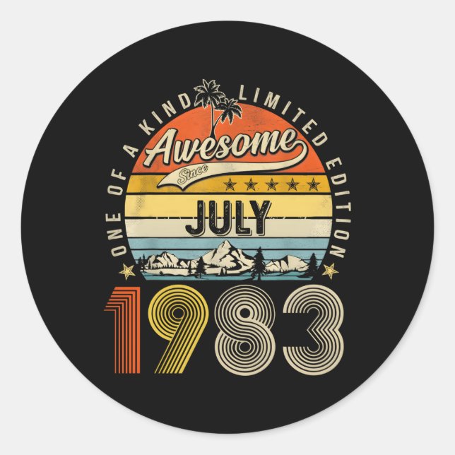 July 1983 40Th 40 Classic Round Sticker (Front)