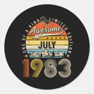July 1983 40Th 40 Classic Round Sticker