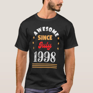 July 1998 Birthday Awesome Since 1998 July Vintage T-Shirt