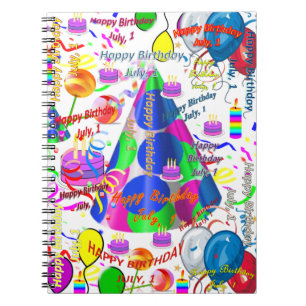 July, 1 Birthday Notebook