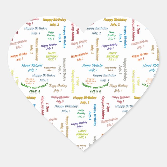 July, 1 Birthday Sticker (Front)