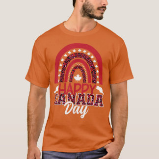 July 1st Happy Canada Day Rainbow Cute Leopard Pri T-Shirt