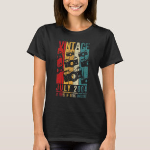 July 2004 18th Birthday 18 Years Old Vintage Birth T-Shirt