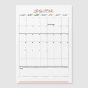 July 2025 Magnetic Calendar