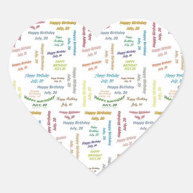 July, 20 Birthday Sticker (Front)