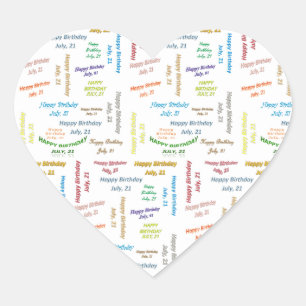 July, 21 Birthday Sticker