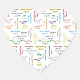 July, 23 Birthday Sticker