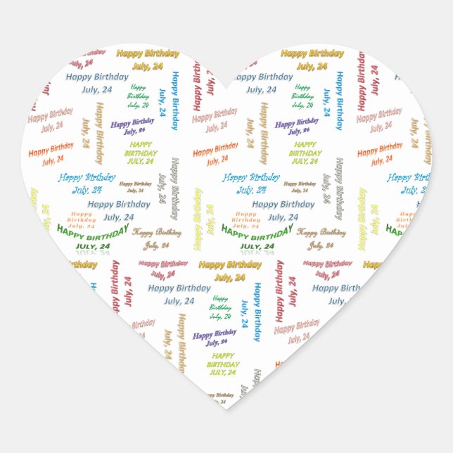 July, 24 Birthday Sticker (Front)