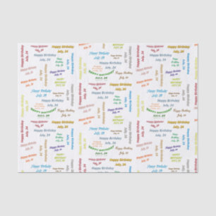 July, 24 Birthday Tissue Paper