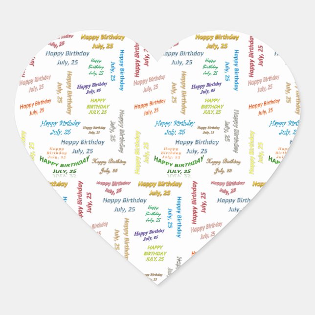 July, 25 Birthday Sticker (Front)