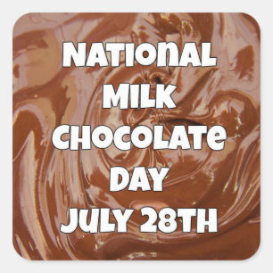 July 28 is Milk Chocolate Day Fun Holidays Sticker