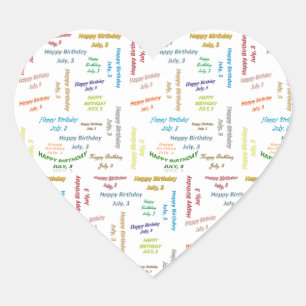 July, 3 Birthday Sticker