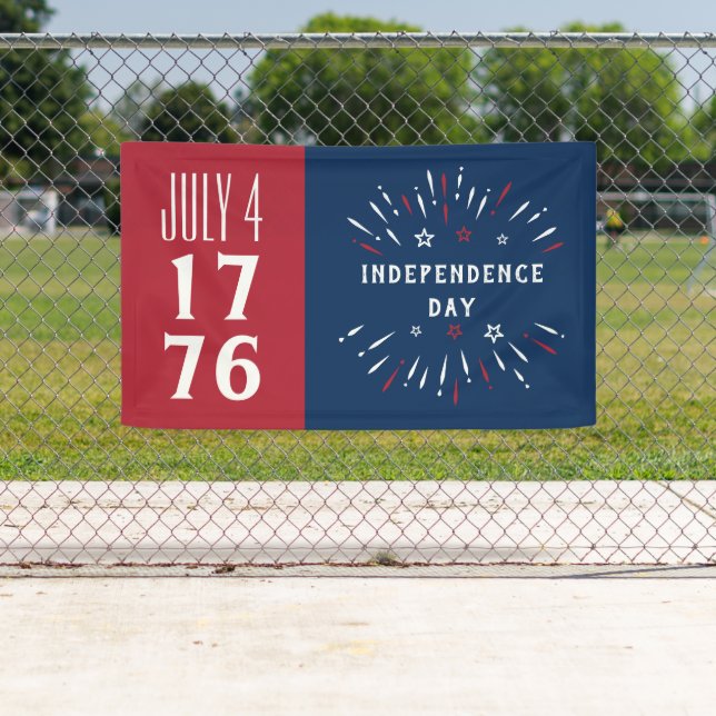 July 4 1776 America USA Independence Day Fireworks Banner (Insitu)