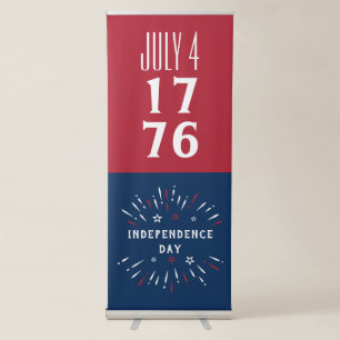 July 4 1776 America USA Independence Day Fireworks Retractable Banner