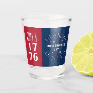 July 4 1776 America USA Independence Day Fireworks Shot Glass