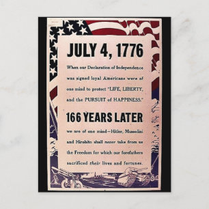 July 4, 1776 postcard