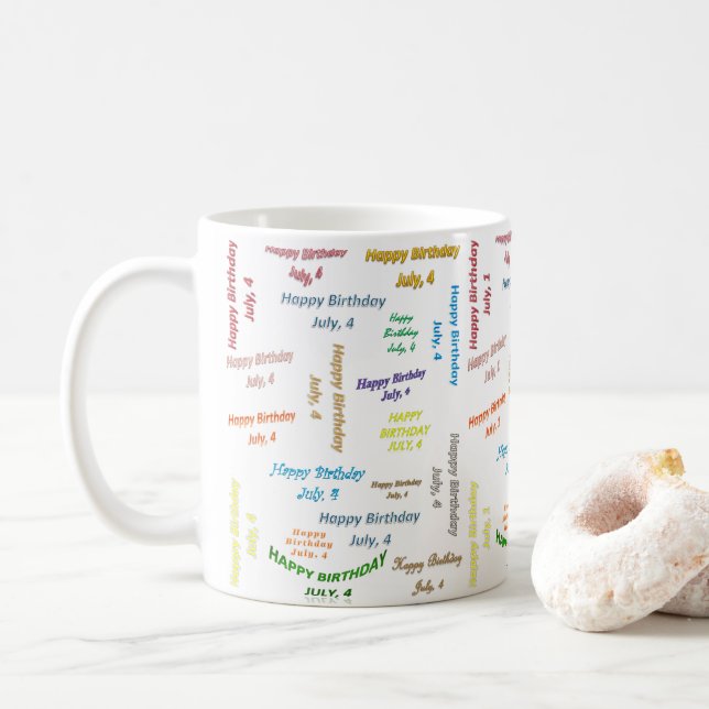 July 4, Birthday Mug (With Donut)
