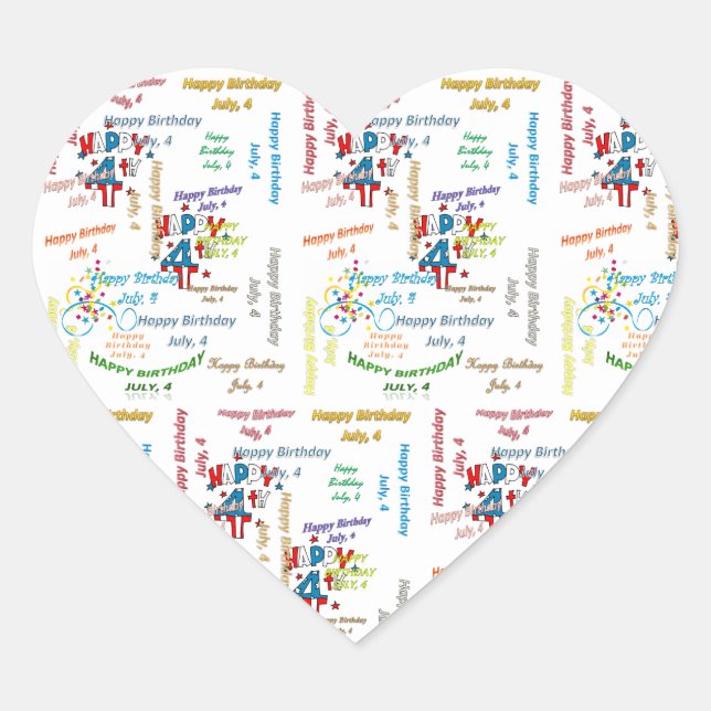 July, 4 Birthday Sticker (Front)