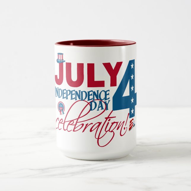 JULY 4 Celebration mug– choose style & color Mug (Center)