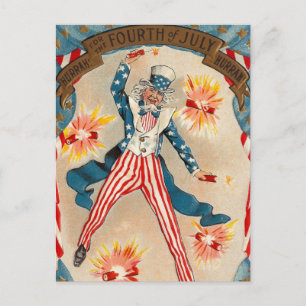 July 4 Independence Day Uncle Sam Postcard