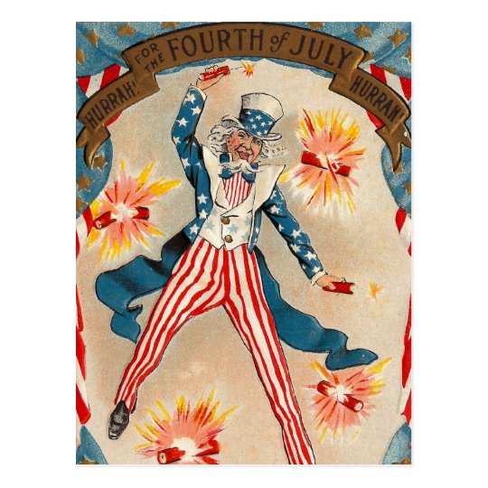 July 4 Independence Day Uncle Sam Postcard