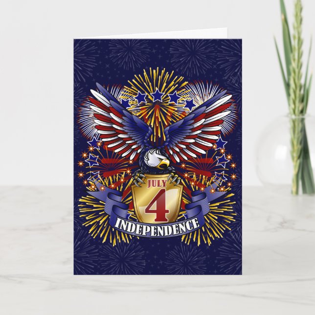 July 4 Independence Greeting Card (Front)