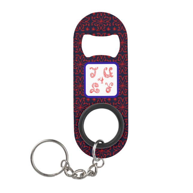 July 4 Sparkle Fabric Font Fireworks Bottle Opener (Front)