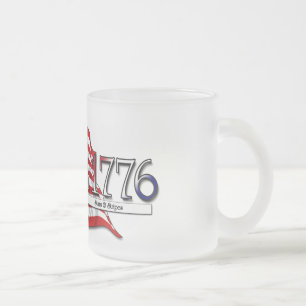 July 4th 1776 Stars & Stripes Frosted Glass Coffee Mug